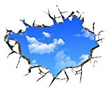 EOZY Sticker Mural 3D Bleu Ciel Nuage Autocollant Mur/Toit De Sall/Chambre Adulte Garçon Fille Bébé