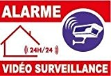Étiquette adhésive alarme vidéo surveillance - lot de 12ex