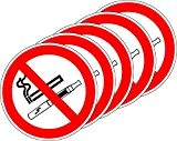 Étiquette de sécurité ISO - International Non fumeur et sans e-cigarette Symbole - Défense de fumer et de vapoter - ...