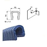 eutras Protection des Bords 8–10 mm bords en caoutchouc Profil en U keder Ruban Profilé d'étanchéité, Joint en caoutchouc, 1 pièce, noir, ...