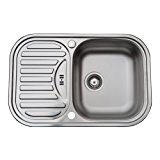 Évier/ lavabo Mizzo Sino Basic 100 - en acier inoxydable - 1 bac - lavabo de cuisine avec égouttoir - ...