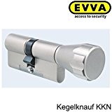 Evva 3KS plus haute sécurité Cylindre de porte à bouton avec 6clés, longueur (A/B) 31/k36mm (C = 67mm) K = ...