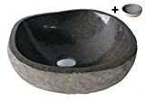 Exotica-import. Vasque à poser en pierre naturelle environ 35cm + 1 porte savon assorti