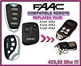 FAAC FIX2 / FAAC FIX3 / FAAC FIX4 compatible Télécommande, 433,92Mhz rolling remplacement emetteur de haute qualité pour LE MEILLEUR ...