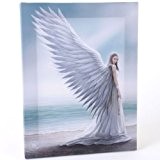 Fantastic Anne Stokes Design Spirit Guide Angel - A Gothic Angel Holding a key Standing on a Beach Canvas Picture ...