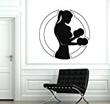 Femme Fille Sport Gym Fitness Bodybuilding en papier peint autoadhésif Sticker mural en vinyle Gym Home Living Room Decor