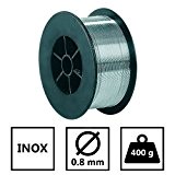 Fil à souder inox 0.8mm-soudage MIG-MAG semi-automatique-Bobine de fil de soudure de 400g-Fil inox non fourré-Qualité 308 LSI