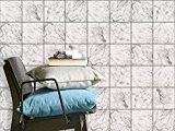 Film adhésif décoratif carreaux | Image style élegant - Individualiser baignoire | Design Marbre Blanc | 10x10 cm (40 pièces)
