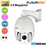 FLOUREON BT-HD616 Caméra de Surveillance Extérieure Jour/Nuit 1080p ZOOM 30X IR-CUT Vision Nocturne 120M Positionnement 3D Détection de Mouvement Alarme ...