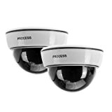 Floureon – lot de 2 Camera Dôme CCTV Factice d'intérieur extérieur sécurité surveillance Dummy Camera - Lumière LED Clignotante - ...