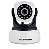 Floureon SP017 Caméra IP HD 720p Wifi sans Fil Capteur 1.0 MP Vision Nocturne Système de Sécurité ONVIF Rotatif PT ...