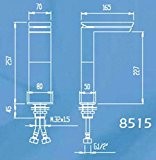 Fromac Razor Waschbeckenarmatur Einhandmischer hochwertige Ausführung freier Auslauf mit Pushopen Ablaufventil, 31241.002.C, 8515