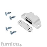 FURNICA 2x Blanc magnétique loquets de porte d'armoire Piège + Vis de fixation