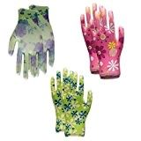 G2Plus Lot 6 paires de gants de jardinage Gants pour femmes avec jolie impression florale Légers et flexibles Antidérapants