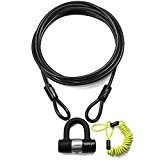 GAD® Câble Passant Mobilier de jardin, Ø 10 mm x 5 m câble corde acier avec cadenas pour cadenas Vélo Moto Roller