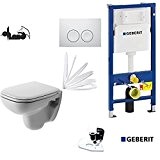 Geberit Duofix, cuvette Duravit d de code EU-Modell WC Kit complet et plaque de couvercle Fermeture en douceur, Blanc