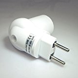 Generic E27 vers EU prise Porte-lumière Support Ampoule Capteur de Mouvement Infrarouge Blanc