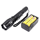 Genwiss 3000 lumens CREE XM-ZOOMABLE L T6 LED 2x18650 torche ZOOM Lampe + Chargeur pour Camping Vélo Chasse Pêche Equitation ...