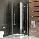 Glasdeals SPA-FIX Cabine de douche en verre véritable Quart de cercle 90 x 90 X200 cm/sans cadre douche complet drehtür cloison de douche ...