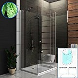 Glasdeals SPA-FIX Cabine de douche paroi de douche avec verre veredelung wannen Dimensions 80 x 100 x 195 cm salle de bain Easy ...