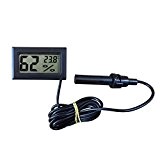 Gosear® LCD Tuner Numérique Intégré Thermomètre Hygromètre Avec Sonde Externe Pour Couveuse Aquarium Volaille Reptile Noir