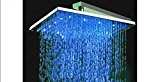 Gowe 30,5 cm arc-en-ciel en laiton LED douche de tête, douche pluie Carré, Couleur changer sans batterie