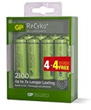 GP Batteries 201143 Pack de 8 piles AA 2100 mAh