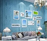 GS~LY Méditerranée orientale vêtements en bois rétro bleu magasin papier peint chambre salon murs intissé papier peint , 1