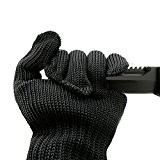 Gyxtech Gants de sécurité pour homme en fils de kevlar et acier inoxydable Noir
