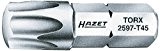 Hazet 2597-T45 Embout-tournevis hexagone massif 1/4'' torx intérieur Taille T 45 longueur  25 mm