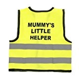 Hi-Viz Little Helper imprimé vert fluo haute visibilité Gilet de sécurité (L = 1–2 ans Motif Mummy S Little Helper)