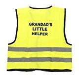Hi-Viz Little Helper imprimé vert fluo haute visibilité Gilet de sécurité (M = 6–12 mois, Grandad S Little Helper)