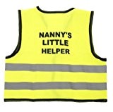 Hi-Viz Little Helper imprimé vert fluo haute visibilité Gilet de sécurité (L = 1–2 ans, Nanny'S Little Helper)