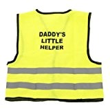 Hi-Viz Little Helper imprimé vert fluo haute visibilité Gilet de sécurité (M = 6–12 mois, Daddy S Little Helper)