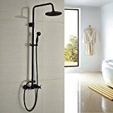 Hiendure® Laiton salle de bains robinet ensemble 8 " tête de douche ronde douche à effet pluie ensemble baignoire mitigeur ...