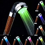 High Pressure Ionic Filter handheld showers, CANSTA Water Saving Filtration Handheld Colorful LED ShowerHead