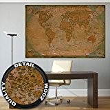Histoire d'une carte mondiale comme postere XXL Antique Globe ancien comme photo a decoration Atlas a fonction des carte des ...