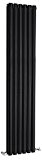 HLB77 - Radiateur design vertical Vitality en Acier haut de gamme, peint noir finition laqué brillant 1800 x 354mm - ...