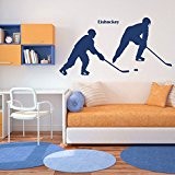 Hockey sur glace - Sticker mural or 49 x 25 cm (Muraux Décoration Murale Stickers Wall Decal Autocollants Salon Chambre ...