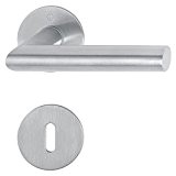 HOPPE aMSTERDAM poignée de porte avec rosette ronde pour épaisseur de la porte :  35–45 mm, en acier inoxydable ...