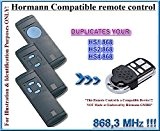 Hörmann HS1 868 / Hörmann HS2 868 / Hormann HS4 868 Compatible Télécommande, 4 canaux 868,3Mhz fixed code CLONER. Remplacement ...