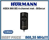Hörmann HSE4 868 BS noir MAT 4-canaux télécommande, 868,3Mhz BiSecur émetteur (4511738). Top qualité de la télécommande d'origine Hörmann au ...