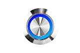 HUBER lED bouton de sonnette anti-vandalisme - 12660–en acier inoxydable-protection contre les projections d'eau, bleu 0.10|wattsW, 42.00|voltsV