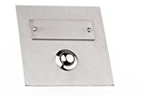 Huber Plaque de sonnette rectangulaire 1 bouton à encastrer avec plaque porte-nom en acier inoxydable,, 42.00 voltsV