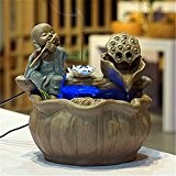 Humidificateurs,Céramique,humidificateur petit moine les racines de Lotus Lotus Sami atomisation humidificateur fontaine intérieure Décoration Bonsai