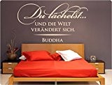 I-love-wandtattoo 11689 sticker mural inscription en allemand "lächelst... du monde et la modifie cette fois-bouddha «, rouge, 200 cm x ...