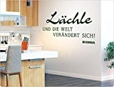 I-love-wandtattoo 11883 sticker mural inscription en allemand "monde lächle et la modifie-graz design bouddha" sticker mural décoratif pour le salon, ...