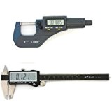 iGaging Digital Electronic Micrometer 0-1/0.00005 and Caliper 0-6/0.0005 Set Machinist Inspection Tool Kit by iGaging