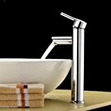 InChant Mitigeur contemporain salle de bains lavabo Vanity Vessel Sink Faucet Chrome Corps Grand Pont Bec Mont robinet de la ...