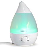InnoBeta® 2,4 Liter Ultrasonic Cool Mist humidificateur avec Filtre, Diffuseur Aroma - Calme, Arrêt automatique, Longue durée, 7 lumières de ...